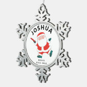 究極のパーソナライズされたフリスビーホリデーギフト スノーフレークピューターオーナメント (右)