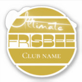 究極のフリスビーカスタムイエローのビニールシール シール (正面)