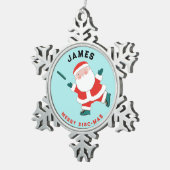 究極のフリスビーホリデーギフト スノーフレークピューターオーナメント (右)