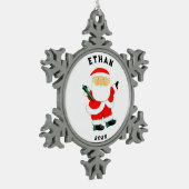 究極のフリスビーホリデーギフト スノーフレークピューターオーナメント (左)