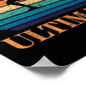 究極のフリスビーレトロ飛んでいるプレーヤーディスク投げ ポスター (角)