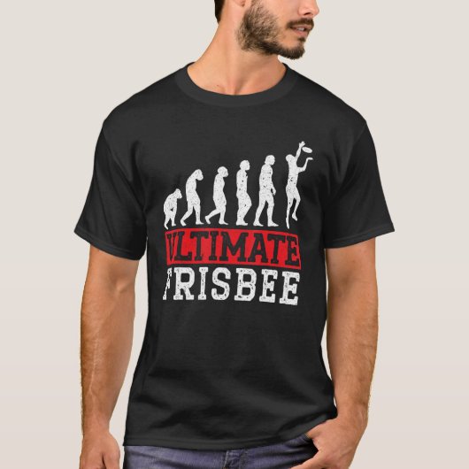 究極のフリスビー進化飛んでいるディスクスポーツ Tシャツ (正面)