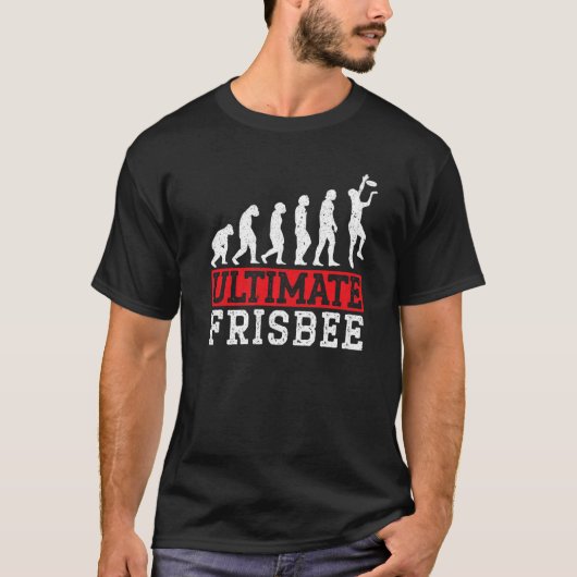 究極のフリスビー進化飛んでいるディスクスポーツ Tシャツ (正面)