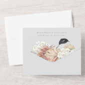 究極のフローラパンパスグラスグレートロピカルジャングル オールインワン招待状 (裏面)