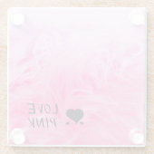 究極のホットピンクファジーフェイクファー ガラスコースター (裏面)