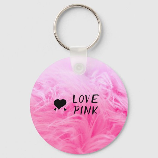 究極のホットピンクファジーフェイクファー キーホルダー (正面)