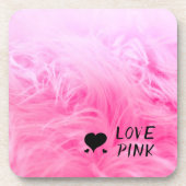 究極のホットピンクファジーフェイクファー コースター (正面)