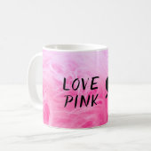 究極のホットピンクファジーフェイクファー コーヒーマグカップ (正面左)