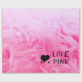 究極のホットピンクファジーフェイクファー ラッピングペーパー (フラット)