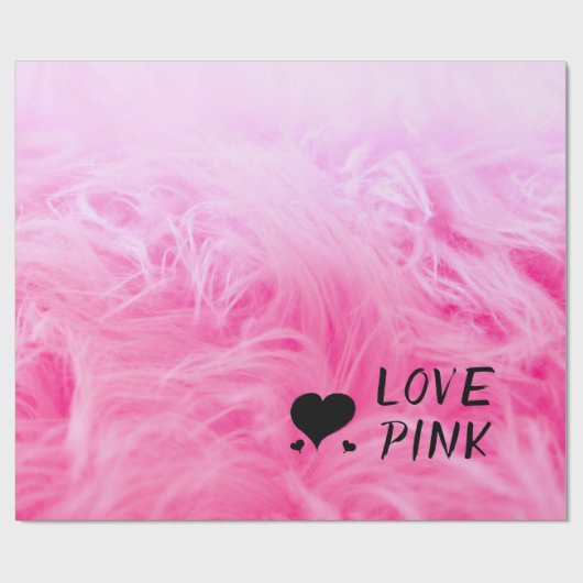 究極のホットピンクファジーフェイクファー ラッピングペーパー (フラット)