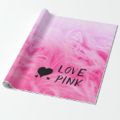 究極のホットピンクファジーフェイクファー ラッピングペーパー (アンロールド)