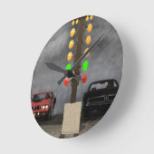 究極のモパーの対決 ラウンド壁時計 (傾斜)