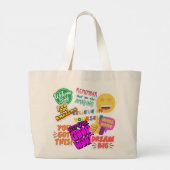 究極の勇気付けられるコラージュ ラージトートバッグ (裏面)