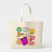 究極の勇気付けられるコラージュ ラージトートバッグ (正面)