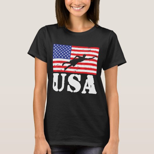 究極の動揺してフリスビー米国国旗Vint Tシャツ (正面)