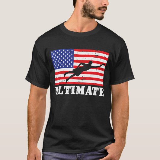 究極の動揺してフリスビー米国国旗Vint Tシャツ (正面)