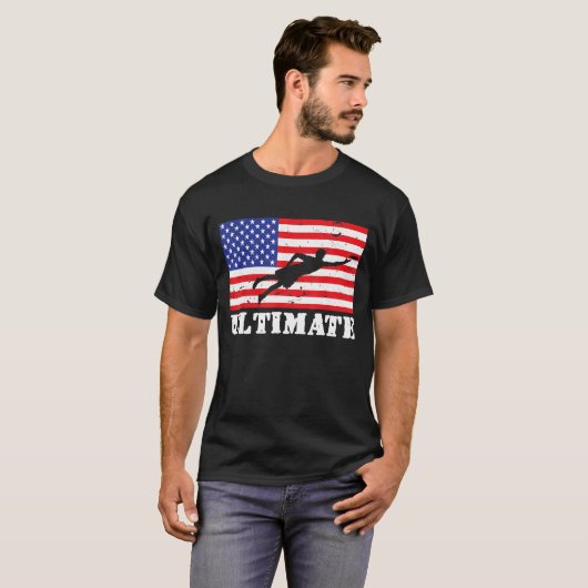究極の動揺してフリスビー米国国旗Vint Tシャツ (正面フル)