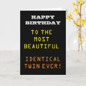 ***究極の同一ツイン誕生日ユーモア*** カード (黄色い花)