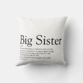 究極の姉妹の定義 ブラック＆ホワイト モダン クッション (裏面)