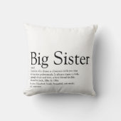 究極の姉妹の定義 ブラック＆ホワイト モダン クッション (正面)