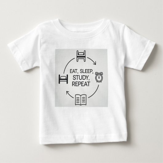 究極の学生ルーチン ベビーTシャツ (正面)