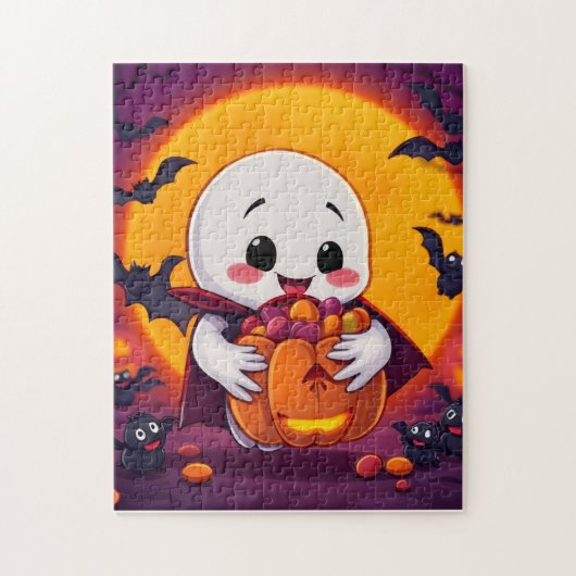 究極の幽霊パズル - かわいいスプーキーなハロウィンの贈り物 ジグソーパズル (縦)