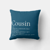 究極の従兄弟の定義 ブルーファン クッション (裏面)