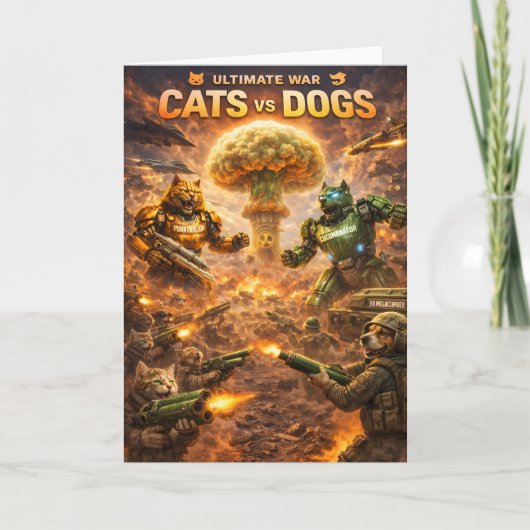 究極の戦争:猫対犬のSFバトル カード (正面)
