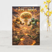 究極の戦争:猫対犬のSFバトル カード (黄色い花)