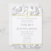 究極の灰色の照明イエローダマスクウェディング 招待状 (正面)