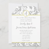 究極の灰色の照明イエローダマスクウェディング 招待状 (正面)