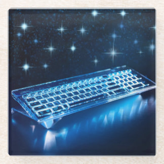 究極の照光キーボード ガラスコースター