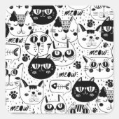 究極の猫好き - あったか猫ペット スクエアシール (正面)
