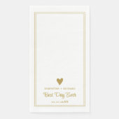 究極の結婚式ゲストタオル - カスタマイズされたゴールドハートと日付 (正面)