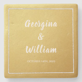 究極の結婚金ゴールドの新婦 ストーンコースター