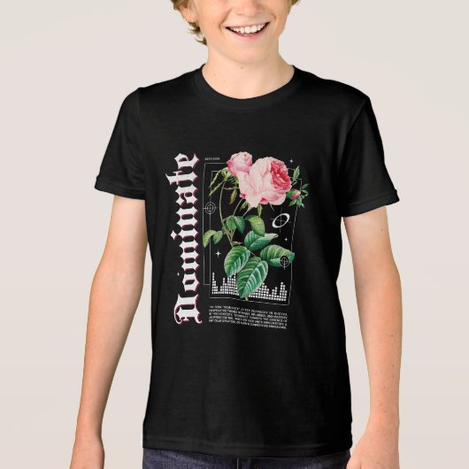 究極の花の驚くべきデザイン トライブレンドTシャツ (正面)