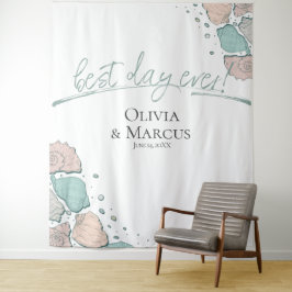 究極の1日 ウェディング シーシェル コーラル フォトブース 背景 タペストリー