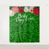 究極の1日 モダン フラワー ウェディング パーティー 背景 タペストリー (正面)