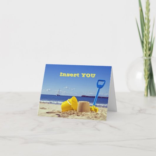 究極の****ビーチ誕生日カード**** カード (正面)