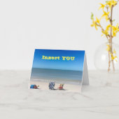 究極の****ビーチ誕生日カード**** カード (黄色い花)