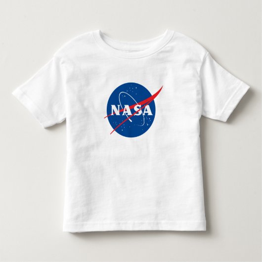 究極のNASAロゴロケットホワイトソフトコットン トドラーTシャツ (正面)