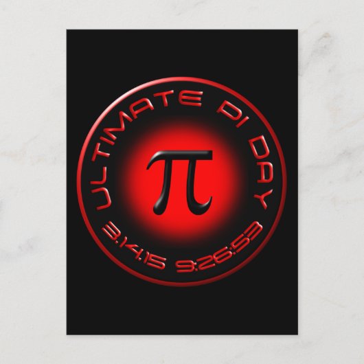 究極のPi日2015 3.14.15 9:26:53 （赤） ポストカード (正面)