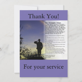 究極価格の兵士と退役軍人カード サンキューカード