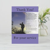 究極価格の兵士と退役軍人カード サンキューカード (スタンド正面)