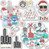 究極2020検疫クリスマスステッカー12パック シール (正面)