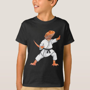 空おもしろい毛ドラゴン空手サムライ忍者L Tシャツ