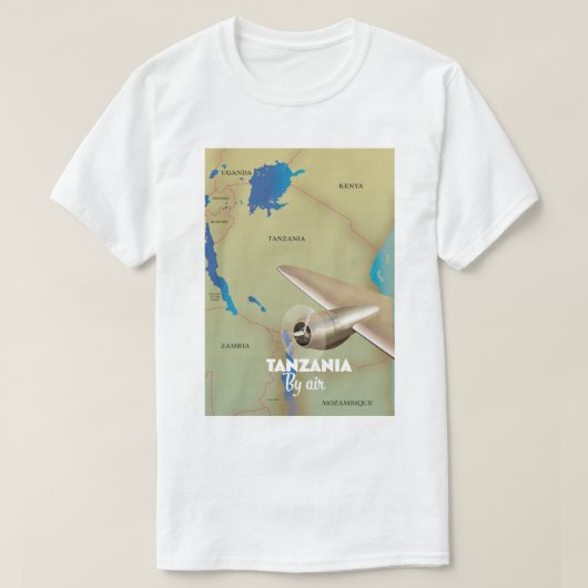 空からのタンザニア Tシャツ (デザイン正面)