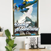 空からのロッキー山脈！ ポスター (ホームオフィス)