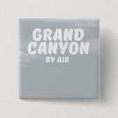 空から眺めるグランドキャニオン ビンテージな旅行ポスター 缶バッジ (正面)