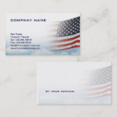 空が付いている米国の旗の名刺の赤い白い及び青 名刺 (正面/裏面)